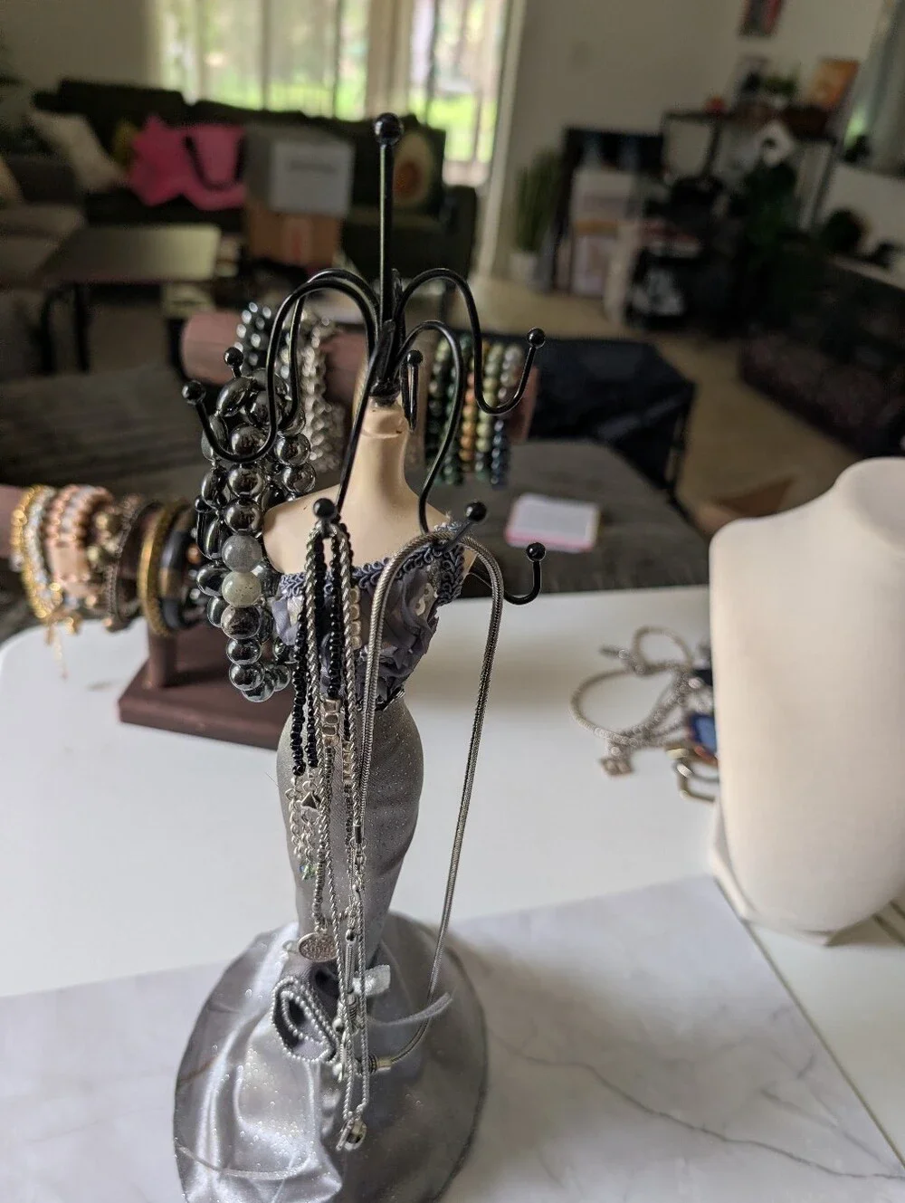 Vintage Dress Form Jewelry Holder Decorative Necklace & Bracelet Display Stand